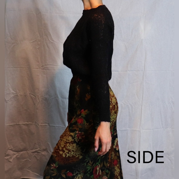 Mango Open Knit Wool Blend Cropped Sweater Black Size XS - Picture 5 of 5